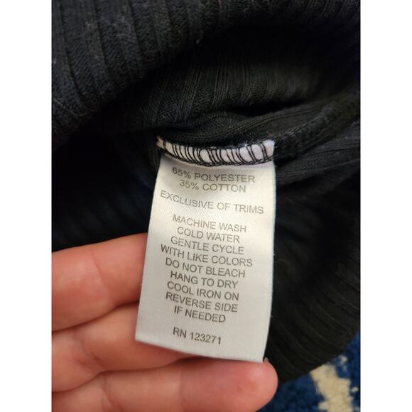 Women's Wishful Park Black Basic Scoop Neck Top M - Picture 4 of 6